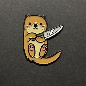 Otter with Knife Pin